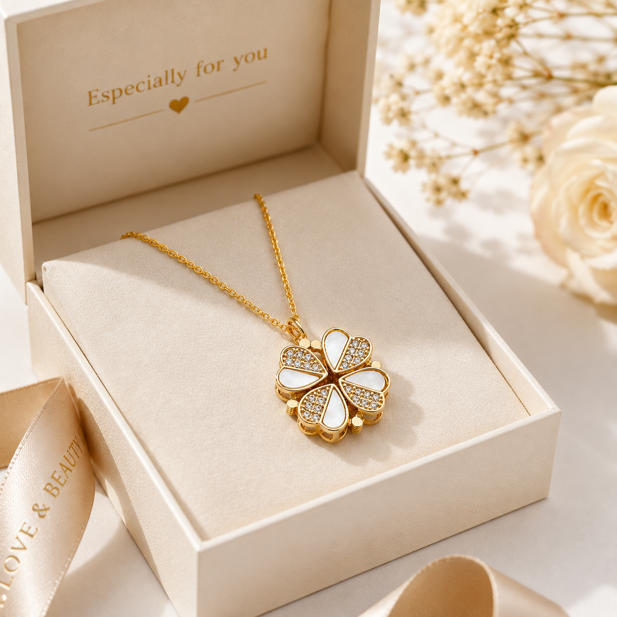 Luxury Four Leaf Clover Pendant Necklace