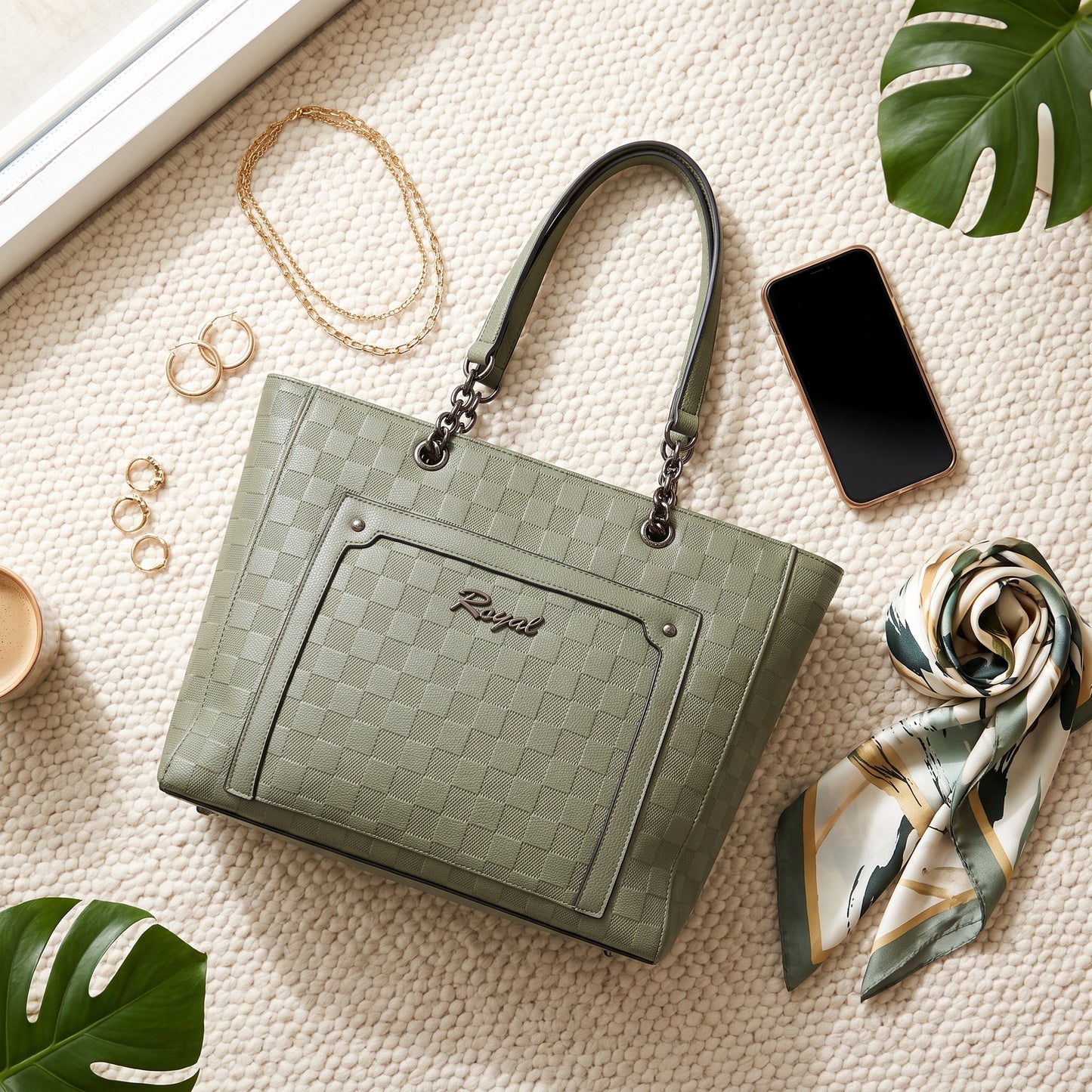 Ridged Texture Shoulder Bag
