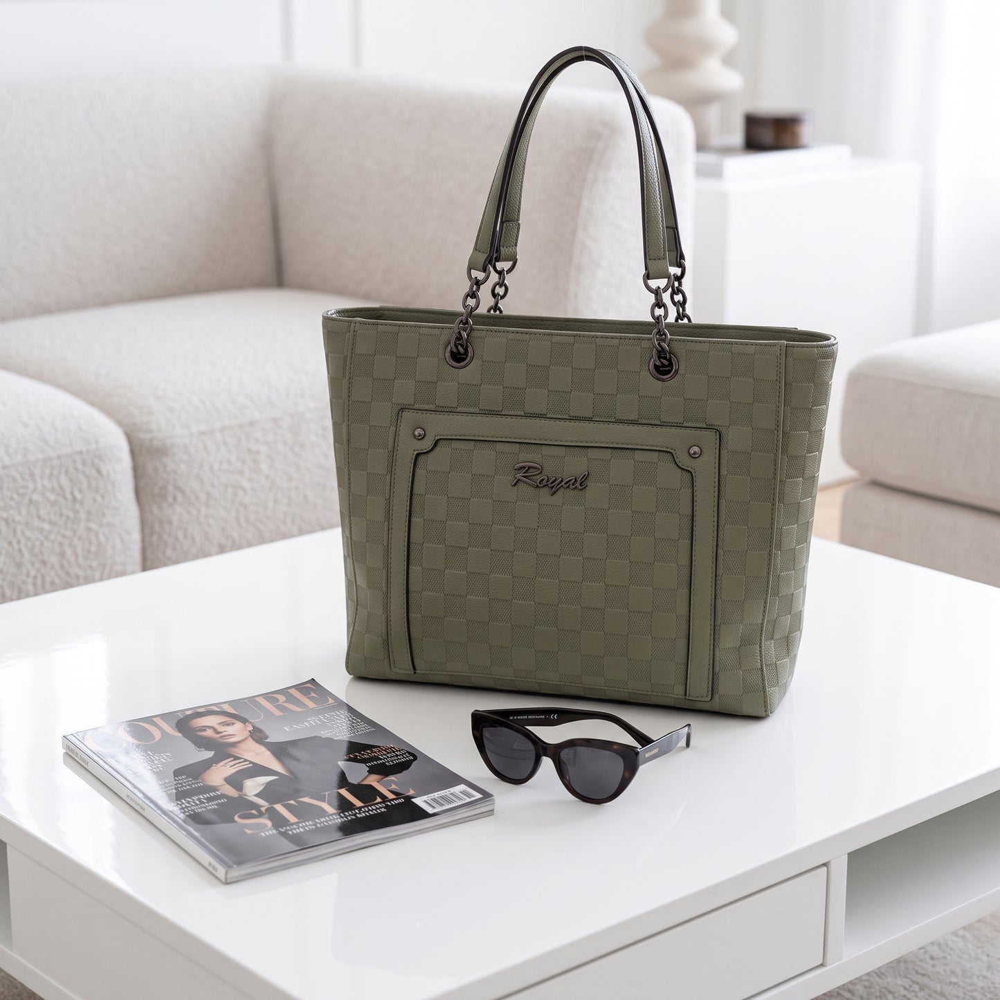 Ridged Texture Shoulder Bag
